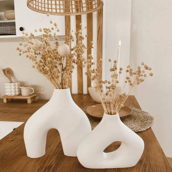 Vases décoratifs oblongs – Céramique sculptée