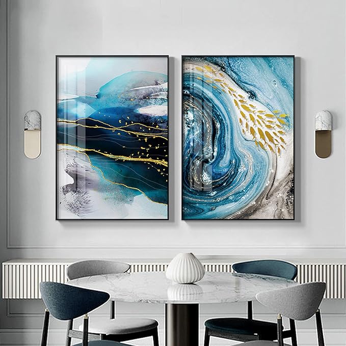 Toile Murale Agate Bleue – Art Élégant et Apaisant