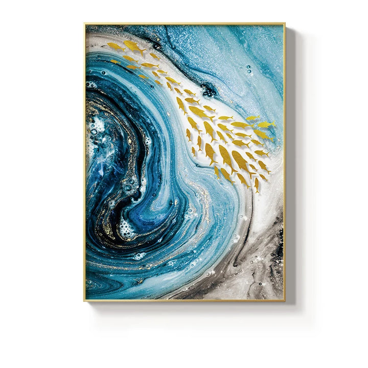 Toile Murale Agate Bleue – Art Élégant et Apaisant