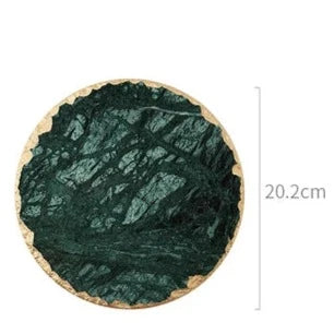 Sous-verres design en imitation marbre vert