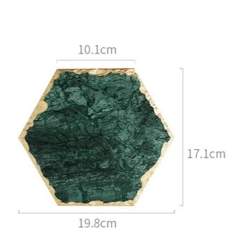 Sous-verres design en imitation marbre vert
