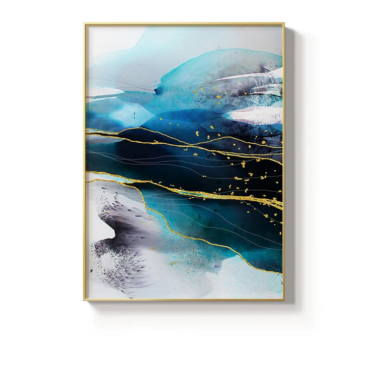 Toile Murale Agate Bleue – Art Élégant et Apaisant