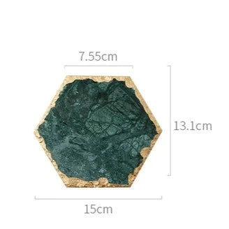 Sous-verres design en imitation marbre vert