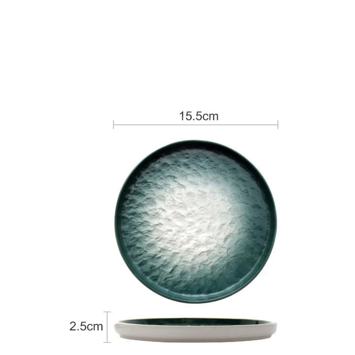 Assiette en céramique dégradée – Vert émeraude