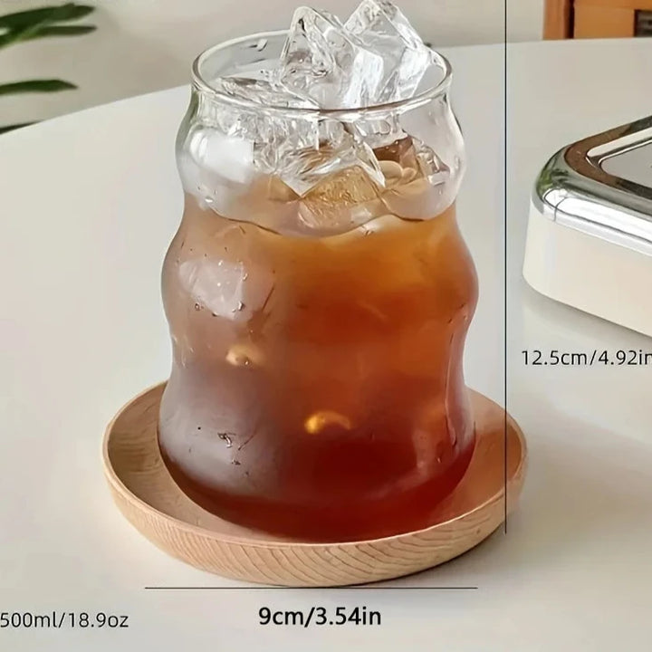 Set de 4 gobelets en verre côtelé résistants à la chaleur