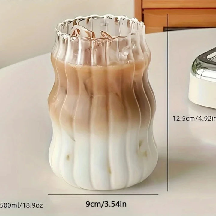 Set de 4 gobelets en verre côtelé résistants à la chaleur