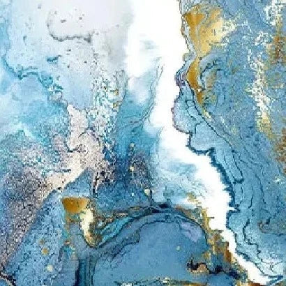 Toile Décorative Marbre Bleu – Impression Giclée 65 x 50 cm