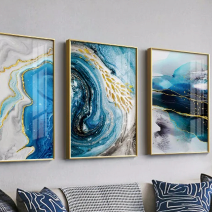 Toile Murale Agate Bleue – Art Élégant et Apaisant