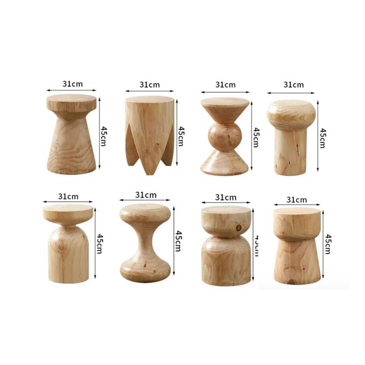 Tabouret en bois artisanal – Élégance rustique et décoration naturelle