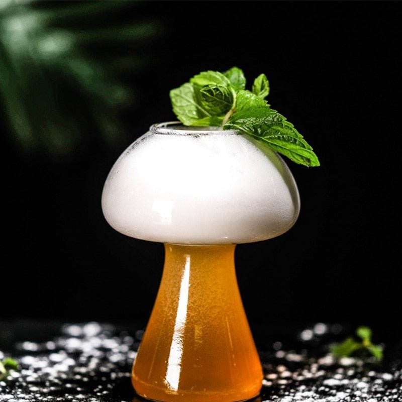 Verre à cocktail champignon – Design fantaisie en verre soufflé