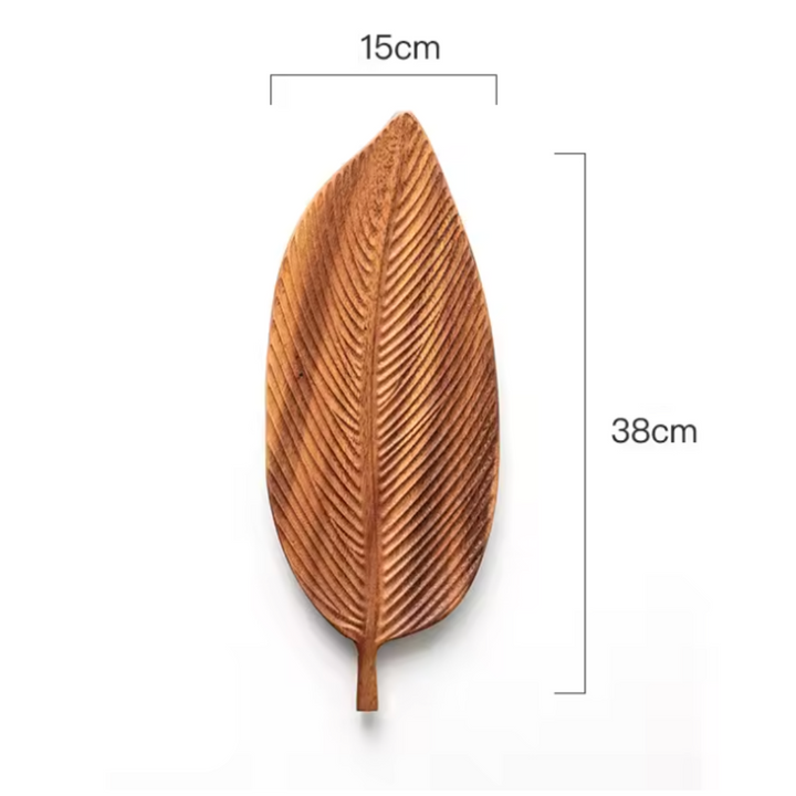 Assiette en Forme de Feuille – Bois de Noyer Naturel et Durable