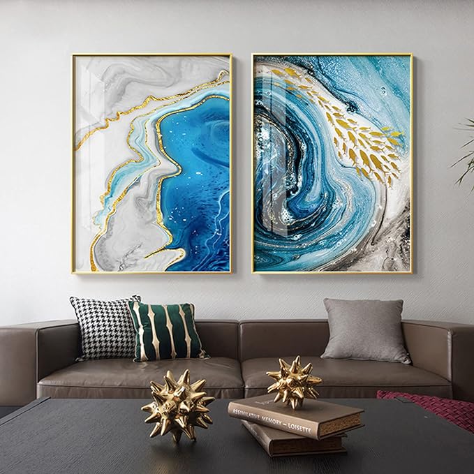 Toile Murale Agate Bleue – Art Élégant et Apaisant
