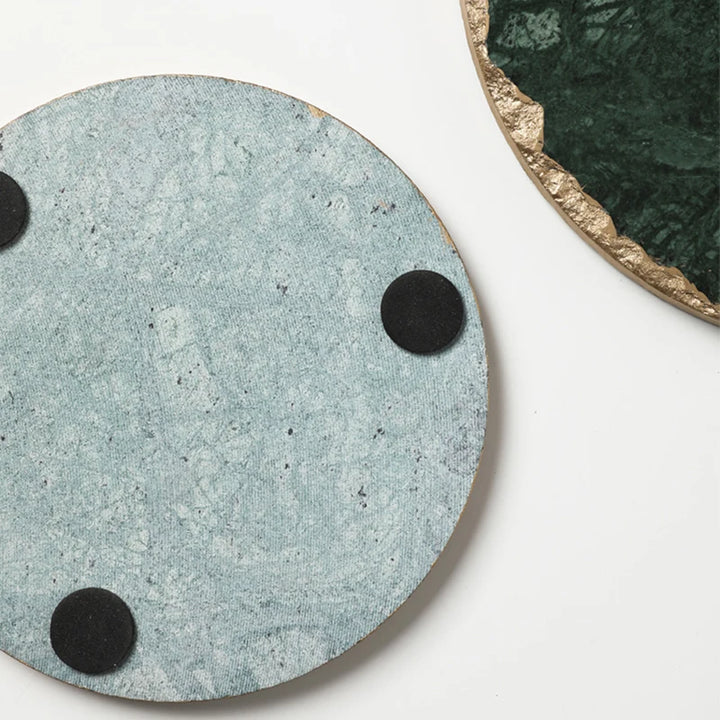 Sous-verres design en imitation marbre vert