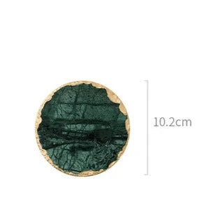 Sous-verres design en imitation marbre vert