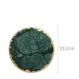Sous-verres design en imitation marbre vert
