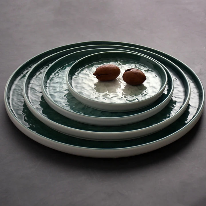 Assiette en céramique dégradée – Vert émeraude