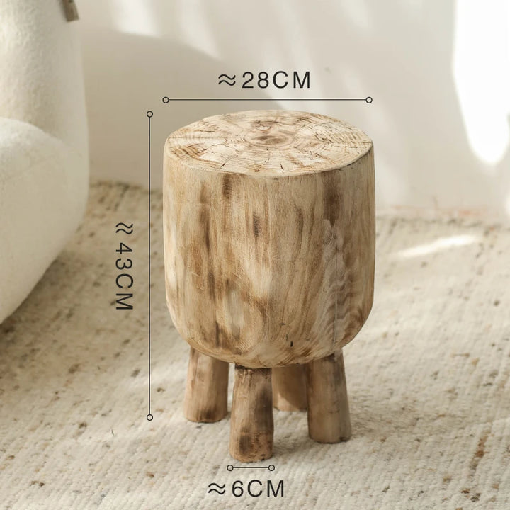 Table d’Appoint Tronc d’Arbre – Bois Massif Sculpté Style Naturel