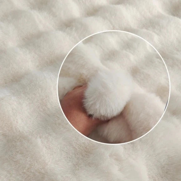 Tapis long en fausse fourrure de lapin