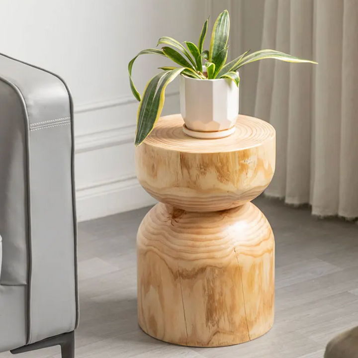 Tabouret en bois artisanal – Élégance rustique et décoration naturelle