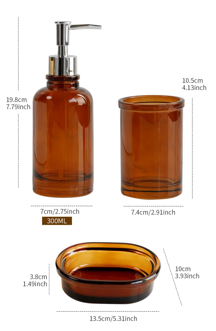 Ensemble de salle de bain 4 pièces Glass Apothecary