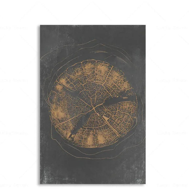 Toile Abstraite Cernes d'Arbres – Impression HD